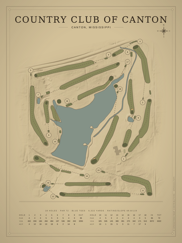Country Club of Canton Course Map poster