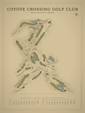 Coyote Crossing Golf Club Course Map poster