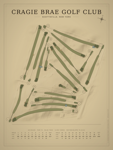 Cragie Brae Golf Club Course Map poster