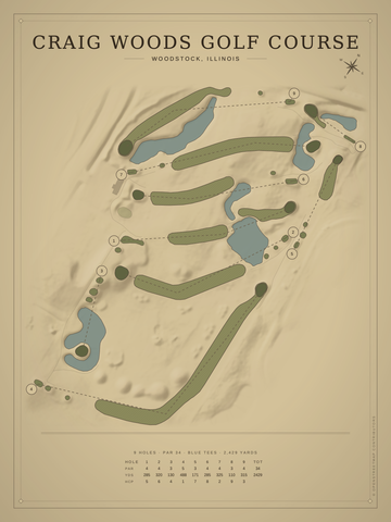Craig Woods Golf Course Map poster