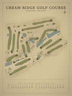Cream Ridge Golf Course map poster, Vintage style, 12×16 / 18×24