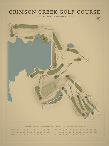 Crimson Creek Golf Course Map poster