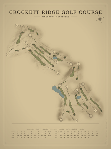 Crockett Ridge Golf Course Map poster