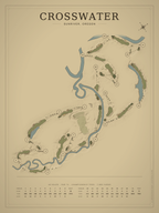Crosswater course map poster, Vintage style, 12×16 / 18×24