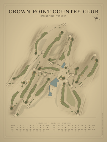 Crown Point Country Club Course Map poster