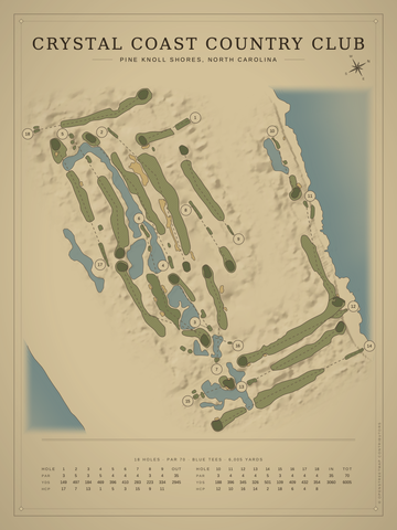 Crystal Coast Country Club Course Map poster