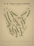 D. W. Field Golf Course map poster, Vintage style, 12×16 / 18×24