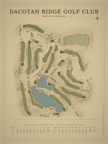 Dacotah Ridge Golf Club Course Map poster