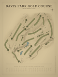 Davis Park Golf Course map poster, Vintage style, 12×16 / 18×24