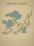 Deacon's Lodge course map poster, Vintage style, 12×16 / 18×24