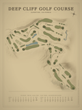 Deep Cliff Golf Course map poster, Vintage style, 12×16 / 18×24