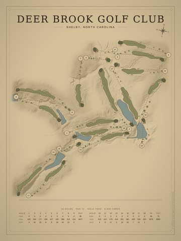 Deer Brook Golf Club Course Map poster