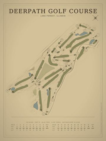 Deerpath Golf Course Map poster