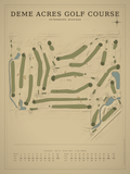 Deme Acres Golf Course map poster, Vintage style, 12×16 / 18×24
