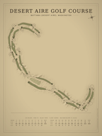 Desert Aire Golf Course map poster, Vintage style, 12×16 / 18×24