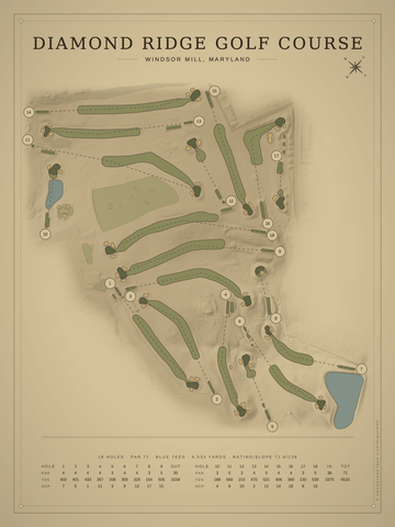 Diamond Ridge Golf Course Map poster