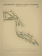 Dogwood Trace Golf Course map poster, Vintage style, 12×16 / 18×24