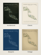 Dogwood Trace Golf Course map poster in four styles: Architectural, Classic, Blueprint and Vintage