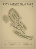 Dove Canyon Golf Club course map poster, Vintage style, 12×16 / 18×24