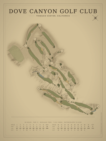 Dove Canyon Golf Club Course Map poster