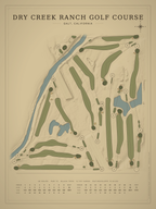 Dry Creek Ranch Golf Course map poster, Vintage style, 12×16 / 18×24