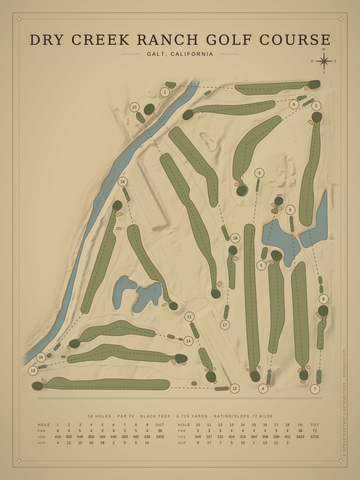 Dry Creek Ranch Golf Course Map poster