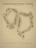 Dublin Ranch Golf Course map poster, Vintage style, 12×16 / 18×24