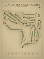 Dungeness Golf Course map poster, Vintage style, 12×16 / 18×24