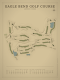 Eagle Bend Golf Course map poster, Vintage style, 12×16 / 18×24