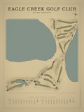 Eagle Creek Golf Club course map poster, Vintage style, 12×16 / 18×24