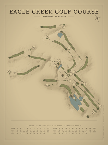 Eagle Creek Golf Course Map poster