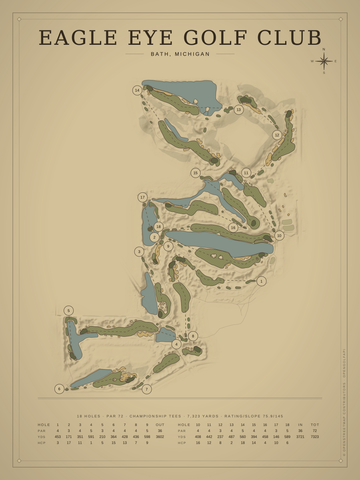 Eagle Eye Golf Club Course Map poster