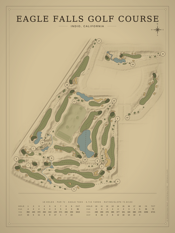 Eagle Falls Golf Course Map poster