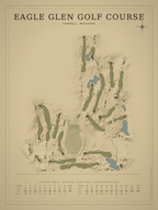 Eagle Glen Golf Course map poster, Vintage style, 12×16 / 18×24