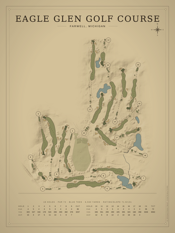 Eagle Glen Golf Course Map poster