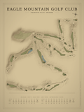 Eagle Mountain Golf Club course map poster, Vintage style, 12×16 / 18×24