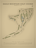 Eagle Mountain Golf Course map poster, Vintage style, 12×16 / 18×24
