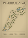 Eagle Nest Golf Club course map poster, Vintage style, 12×16 / 18×24