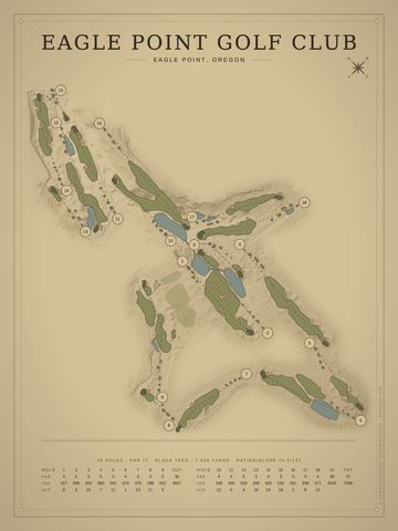 Eagle Point Golf Club Course Map poster