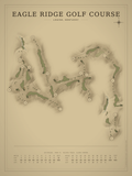 Eagle Ridge Golf Course map poster, Vintage style, 12×16 / 18×24