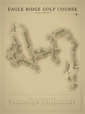 Eagle Ridge Golf Course Map poster