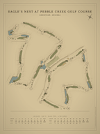 Eagle’s Nest at Pebble Creek Golf Course map poster, Vintage style, 12×16 / 18×24