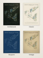 Eagles Landing Golf Course map poster in four styles: Architectural, Classic, Blueprint and Vintage