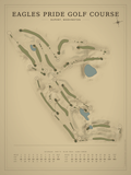 Eagles Pride Golf Course map poster, Vintage style, 12×16 / 18×24