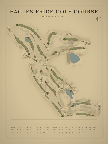 Eagles Pride Golf Course Map poster