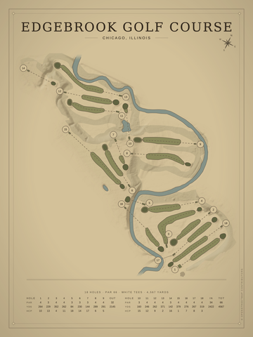 Edgebrook Golf Course Map poster