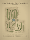 Edmundson Golf Course map poster, Vintage style, 12×16 / 18×24