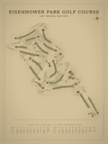 Eisenhower Park Golf Course map poster, Vintage style, 12×16 / 18×24