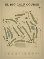 El Rio Golf Course map poster, Vintage style, 12×16 / 18×24