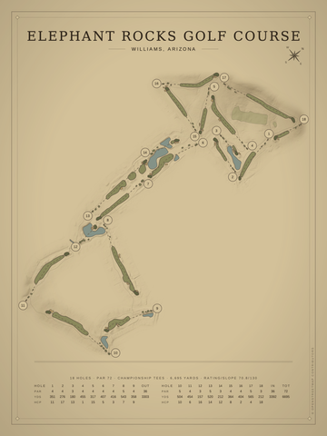 Elephant Rocks Golf Course Map poster